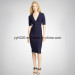 2014 New Bandage Slim Tight Autumn Striped Party Dress