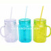 24 Ounce Customized Plastic Mason Jar with Straw Dn-102