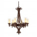6 Arm Chandelier with Rust Brown Steel Body and Glass Shade (CH-850-5014X6A)