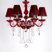 6 Lights Candle Shades Chandelier with Crystal Droplets