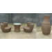 Aluminum Ootdoor Rattan Sofa Vase Set