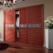 Antique Nut Brown Built-in Sliding Shutter Doors Wardrobe (YG11346)