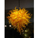 Antique Yellow Mouth Blown Glass Chandelier for Home Decoration