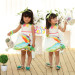 Best Selling Printed Cotton Rainbow Girls Baby Dress, Children Clothes