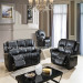 Black Leather Recliner Sofa, Home Furniture Sofa Sets (A-3707)