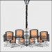 Black Modern Chandeleir Pendant Lamp with Fabric Shade
