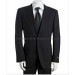Black Tonal Pinstripe Wool Two-Button Suit with Flat Front Pants (PH-31)
