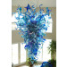 Blue Blown Glass Chandelier Lighting Apply for Hotel Lobby