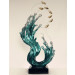 Blue Sea Wave Sculpture, Polyresin Sculpture, Abstract Sculpture