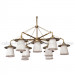 Chandelier Light in White Fabric Antique Bronze Lamp (SL2155-6+3)