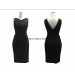 Classic Elegant Black Dress Sexy Short Slim Dress for Women