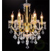 Classic Hotel Lighting 6 Lights Bright Gold Crystal Candle Chandelier