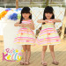 Colorful Summer Cotton Striped Dress for Baby Princess Girls
