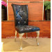 Crystal Button Decorated Dining Banquet Chair
