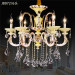 Crystal Chandelier with Zinc Alloy Arms Jade Candlestick