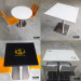 Custom Made Balck Square Restaurant Solid Surface Table with Logo