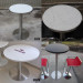 Customized Round Restaurant Booth Solid Surface Table Set