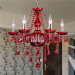 Decorative Red Crystal Contemporary Candle Chandelier