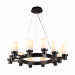 Elegance Steel Glass Black Candle Holder Chandelier Pendant Light (MD4242R-12)