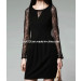 Elegant Long Sleeve Lace Black Dress Casual Dress for Women