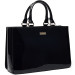 Fashion Box Black Paten Classical Design Leather Handbag (S938-A3858)