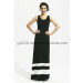 Fashion Elegant Trim Stripes Maxi Dress (YYH-CCD-357)