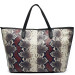 Fashion Stylish Snake Skin Bag 100% Used Snake Pattern Cow Leather Handbag