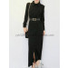 Fashion Wholesale Casual Black Maxi Split Hem Dress (YYH-CCD195)