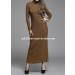 Fashion Women Wool Round Neck Long Dress, Sexy Package Hip Skirt, Women Dress, Ladies Dress