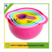 Food Grade Plastic PC 8PCS Sweet Color Plastic Mixing Bowl