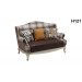 French Style Home Furniture Wooden Single Leather Sofa (H121)