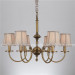 Graceful Decorative Iron Chandelier Lamp with Fabric Shade (SL-2111-6)