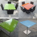 High Glossy Pure Blue Solid Surface Food Court Table