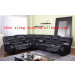 Home Furnishing Corner Recliner Sofa in Black Leather or Brown