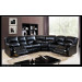 Home Furnishing Wholesale Furniture Bonded Black Leather Corner Sofa U Shape Recliner Sofa