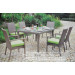 Hot Sale PE Glass Rattan Tables with Armchairs for Garden Dining Furniture