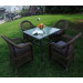 Hotel PE Rattan Dining Chair and Table with Cushions