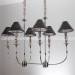 Iron Chandelier Light with Leather Shade (SL2096-3+3)