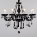 Italian Style Decorative Candle Pendant Lighting Black Crystal Flower Chandelier