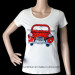 Ladies Casual Car Printed and Sequin Embroidered T Shirt (HT2381)