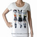 Ladies Fashion Lovely Girl Printed and Embroidered T-Shirt (HT2313-1)