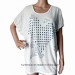 Ladies New Fashion Sequin Patch T-Shirt (HT3030-1)