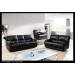 Living Room Big Size Recliner Sofa Luxury Leather Sofa Black Color