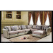 Living Room Furnitures Corner Fabric Wooden Sofa Antique Design Beige Color