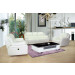 Living Room Luxury Recliner Sofa Set in White Leather