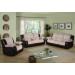 Living Room Microfiber Recliner Sofa with Console and Tray Table