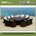 Luxury Retangle Patio Garden Outdoor Rattan Modern Dining Set