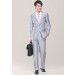 Mens Top-Quality Silver-Colored Formal Fashion Wrinkle-Free 2button Business Suits