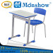 Metal Frame Plastic Training Chair with Writing Board, Single Desk and Chair