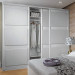 Modern White Leather Sliding Wood Wardrobe (YG21137)